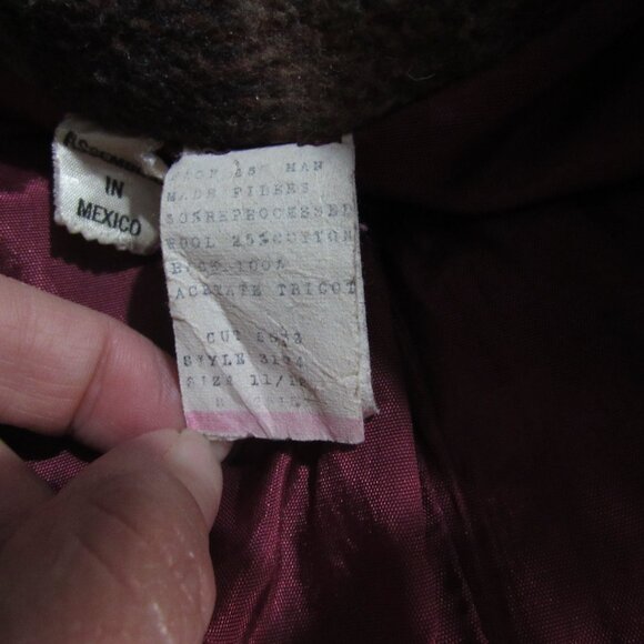 Vtg Sz 11/12 Plaid Warm Wool Coat - Picture 6 of 6